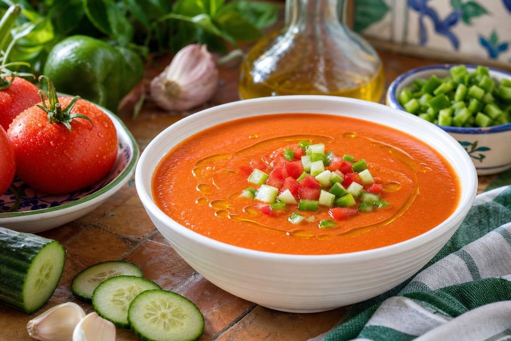 Gazpacho andaluz como imagen principal del articulo 29 de julio: gazpacho andaluz para llevar mejor el calor