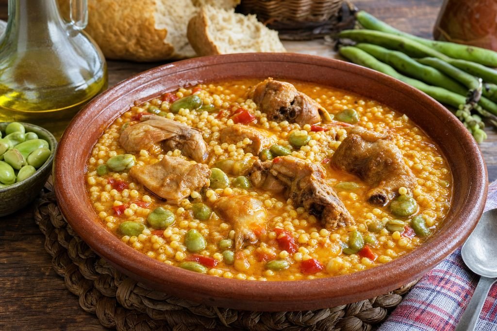 Gurullos con conejo y habas de almería como imagen principal del artículo Huércal-Overa tiene una feria que se vive a la hora de comer