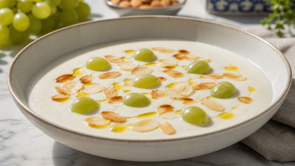 Ajoblanco malagueño con uvas