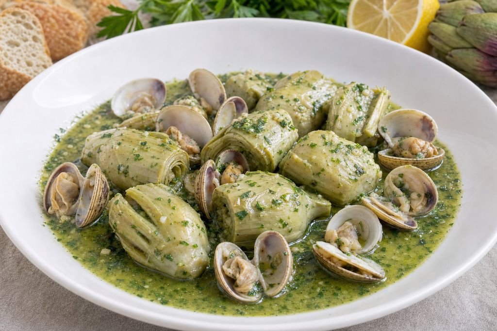 Alcachofas con almejas de Tudela