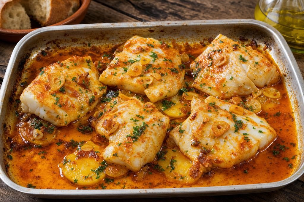 Bacalao a la llauna catalán