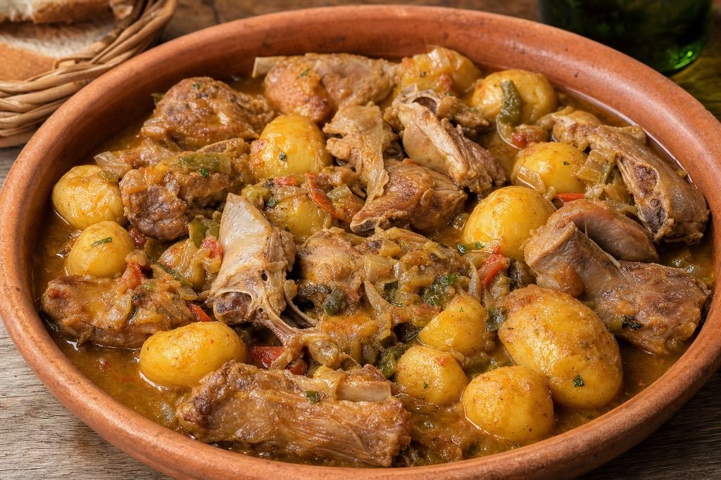 Cabritu con patatines asturiano