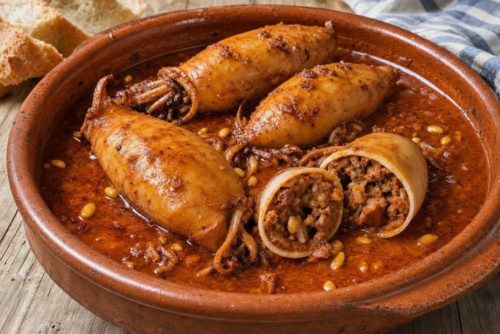 Calamars farcits mallorquins