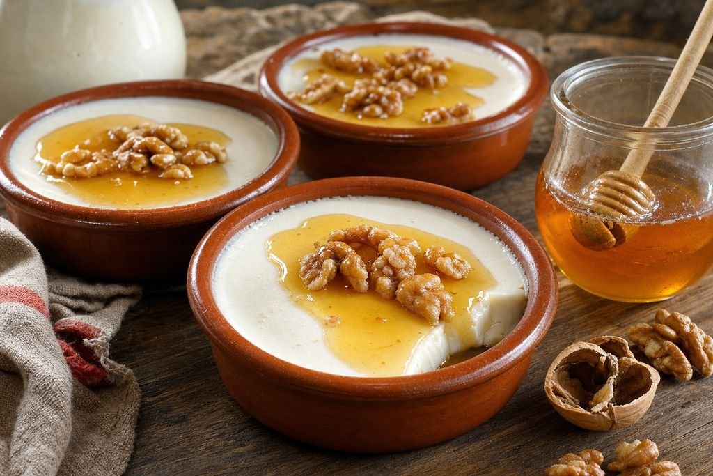 Cuajada con miel vasca