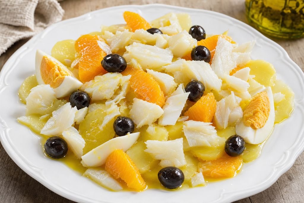 Ensalada malagueña de bacalao y naranja