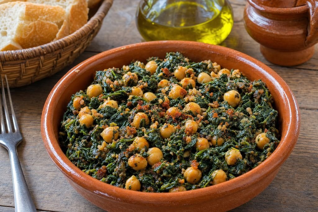 Espinacas con garbanzos sevillanas