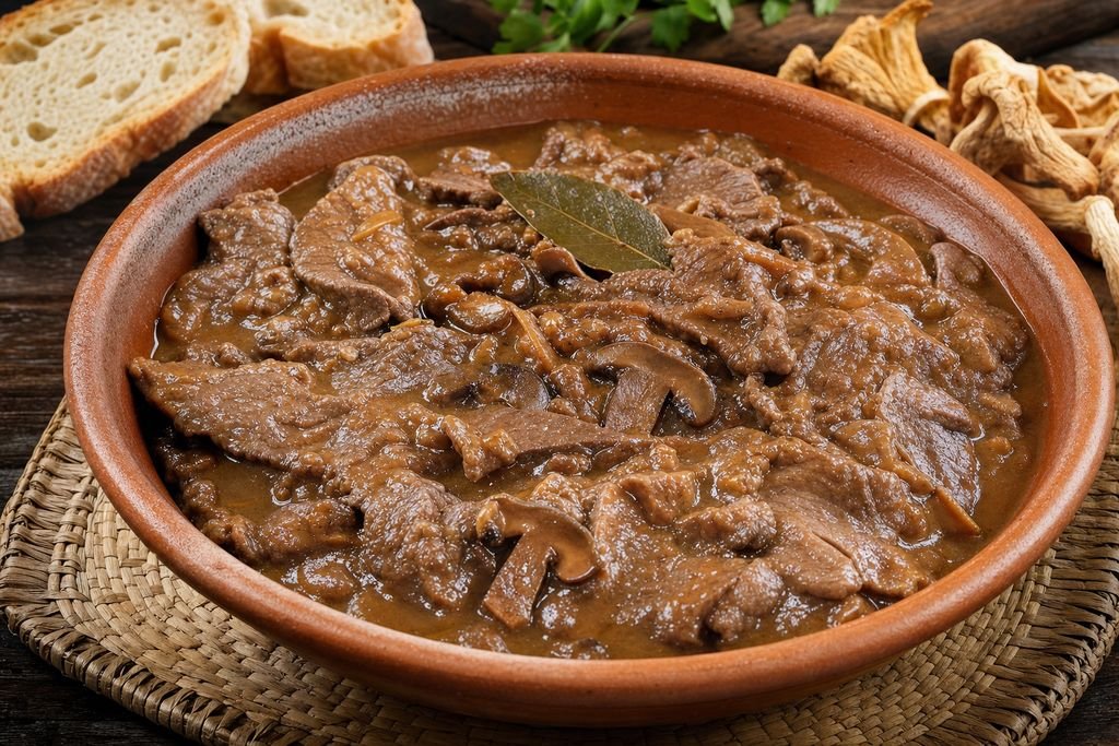Fricandó de ternera catalán