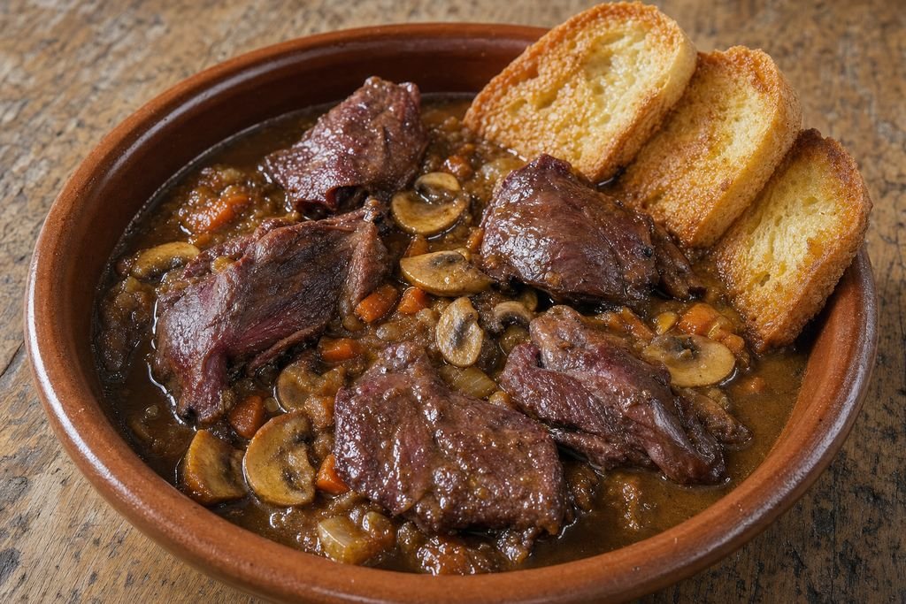 Guisado de torcaces de Etxalar servido como origen: etxalar (navarra)