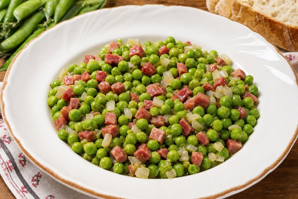 Guisantes con jamón navarros
