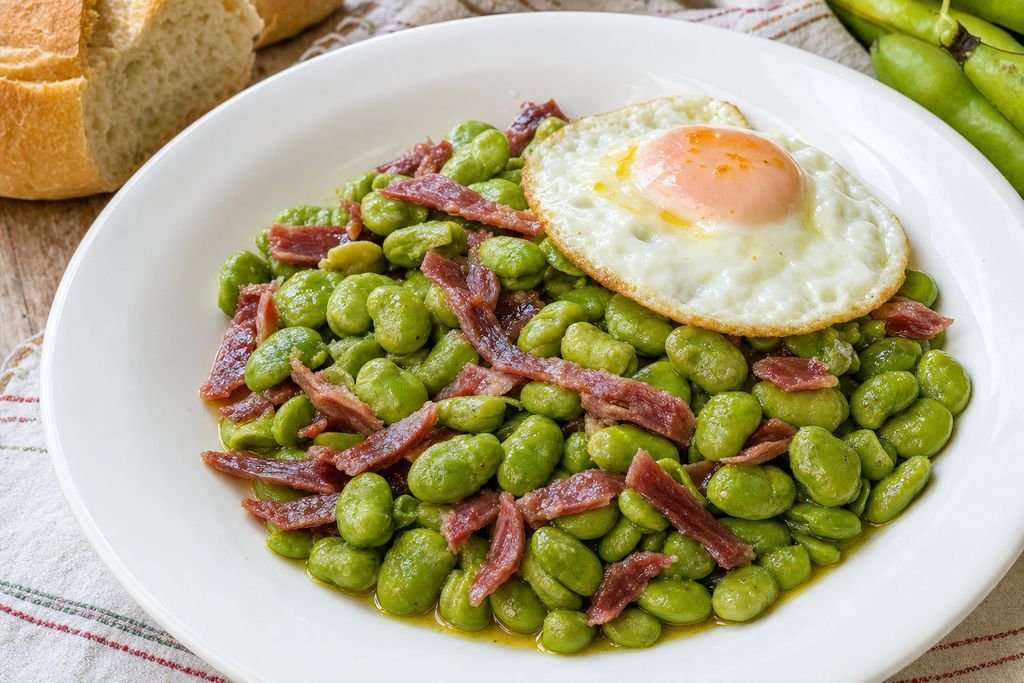Habas con jamón granadinas