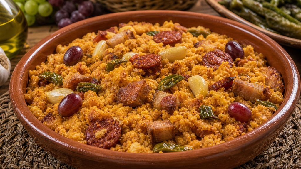 Migas granadinas de harina con tropezones