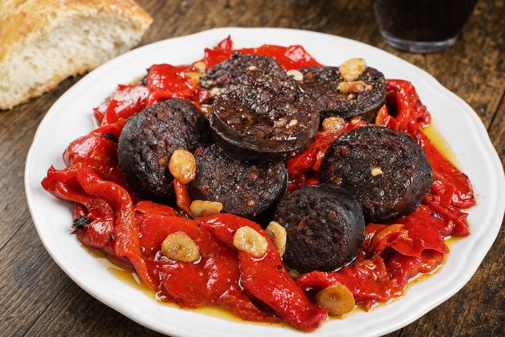 Morcilla de Beasain con piquillos