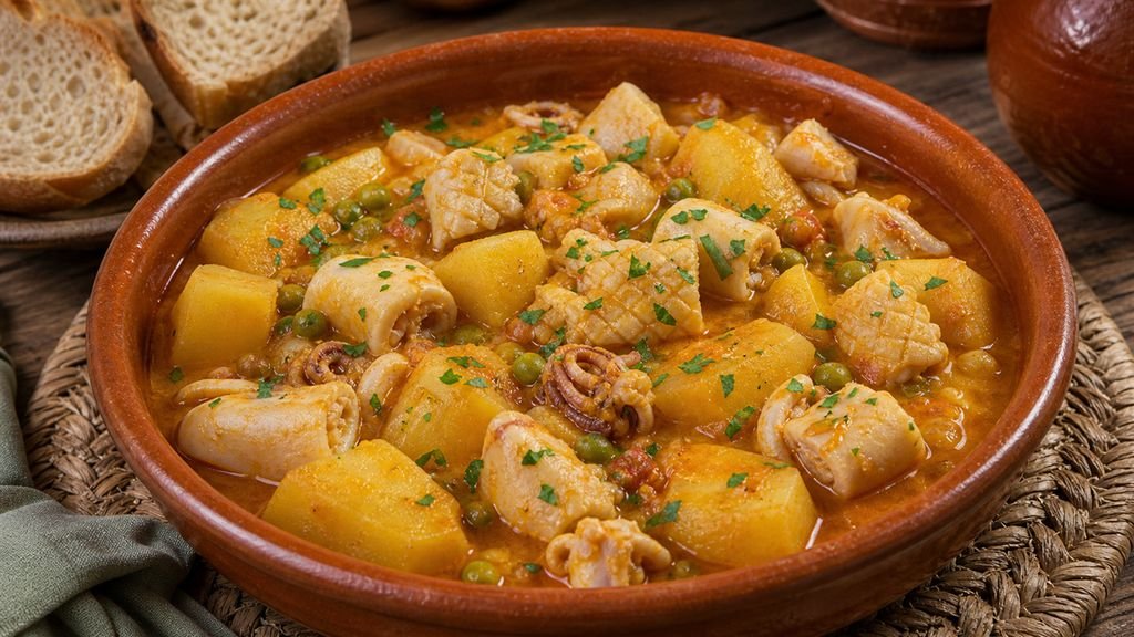 Papas con chocos de Ceuta