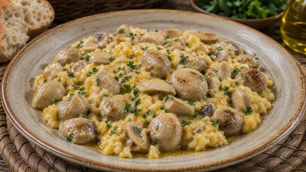 Perretxikos con huevo de San Prudencio