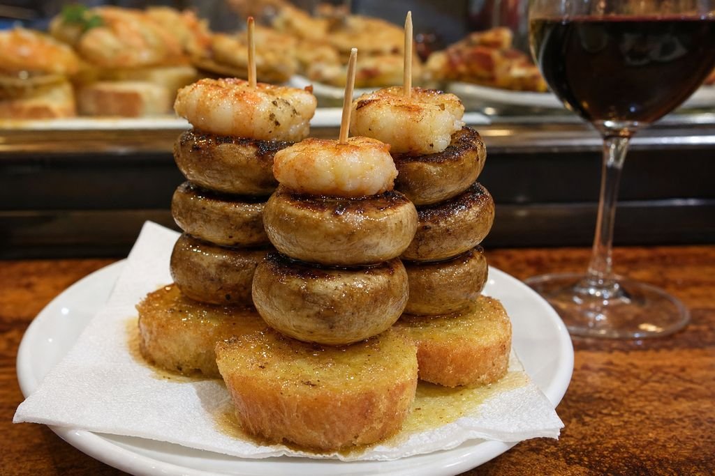 Pincho de champiñón logroñés
