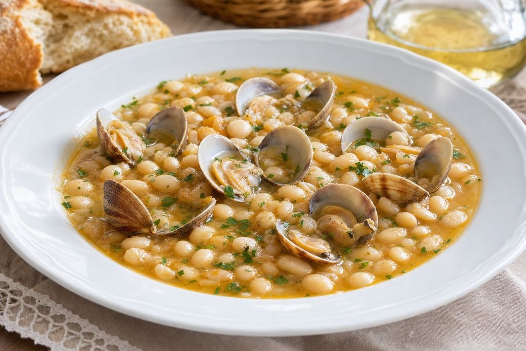 Pochas con almejas navarras