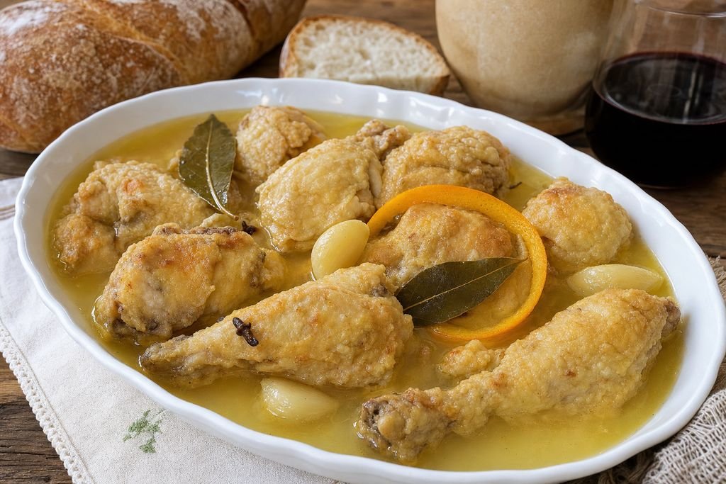 Pollo en escabeche extremeño