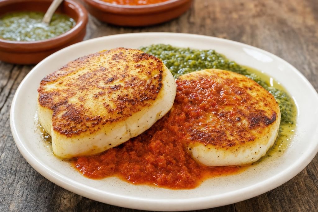 Queso asado con mojo palmero