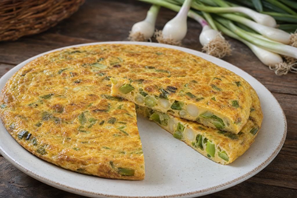 Tortilla murciana de ajos tiernos